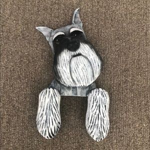 Rare Over Door Hanger Schnauzer Salt and Pepper NEW RESIN Signed